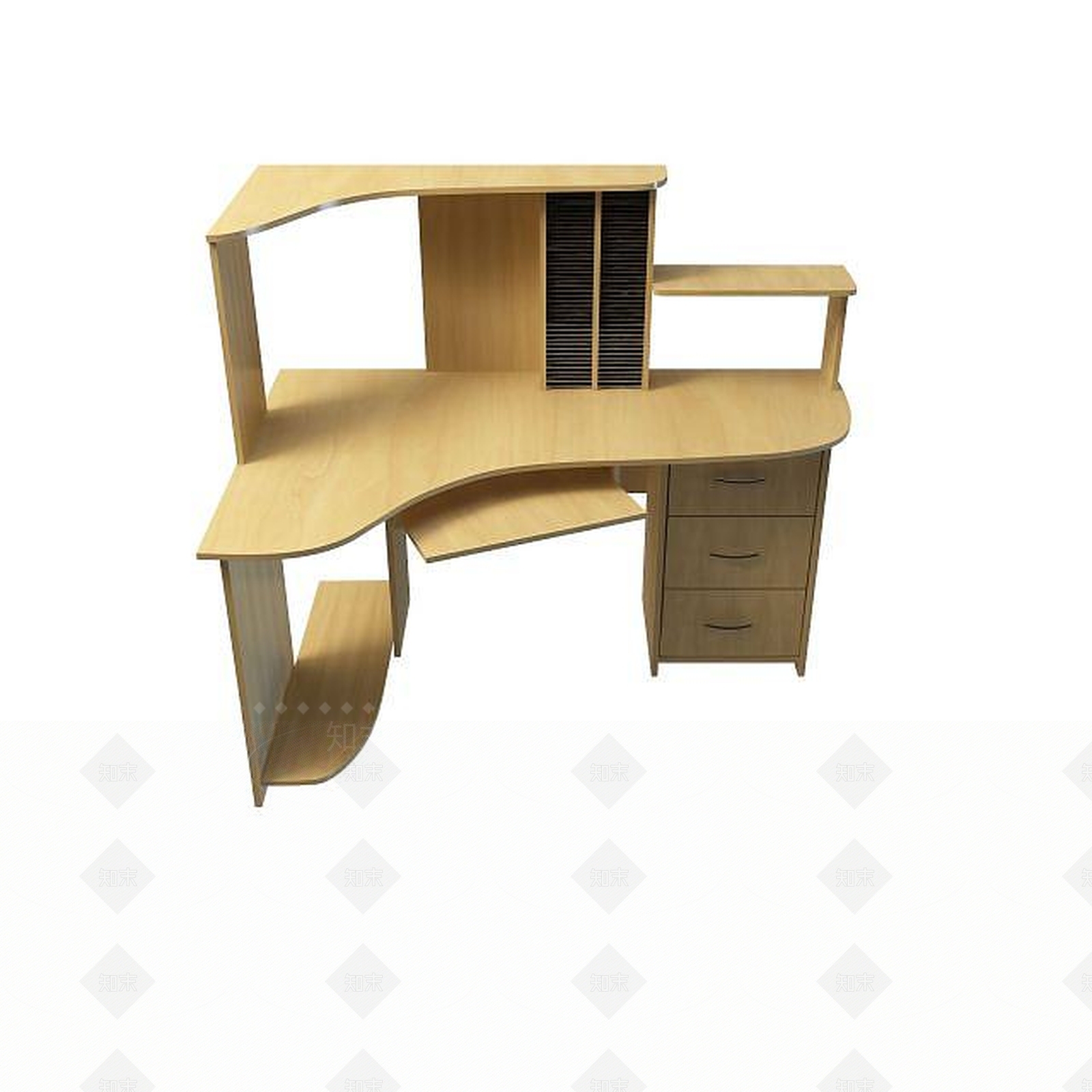 现代电脑桌3D模型下载【ID:1195536923】