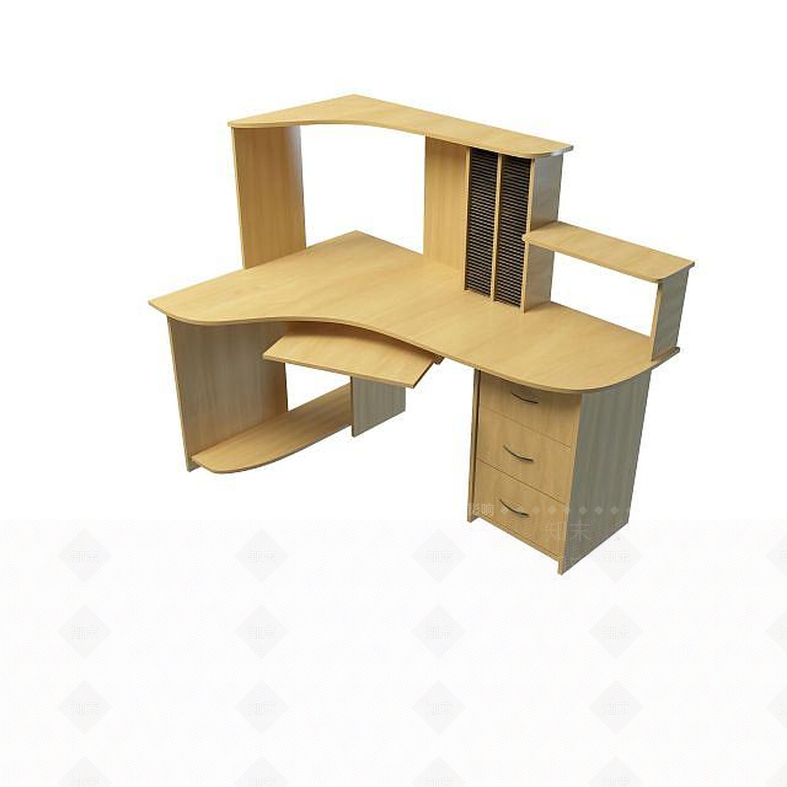 现代电脑桌3D模型下载【ID:1195536923】