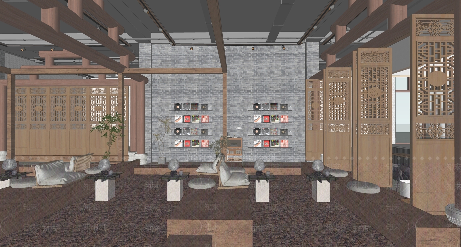 新中式中式茶馆SU模型下载【ID:1195537708】