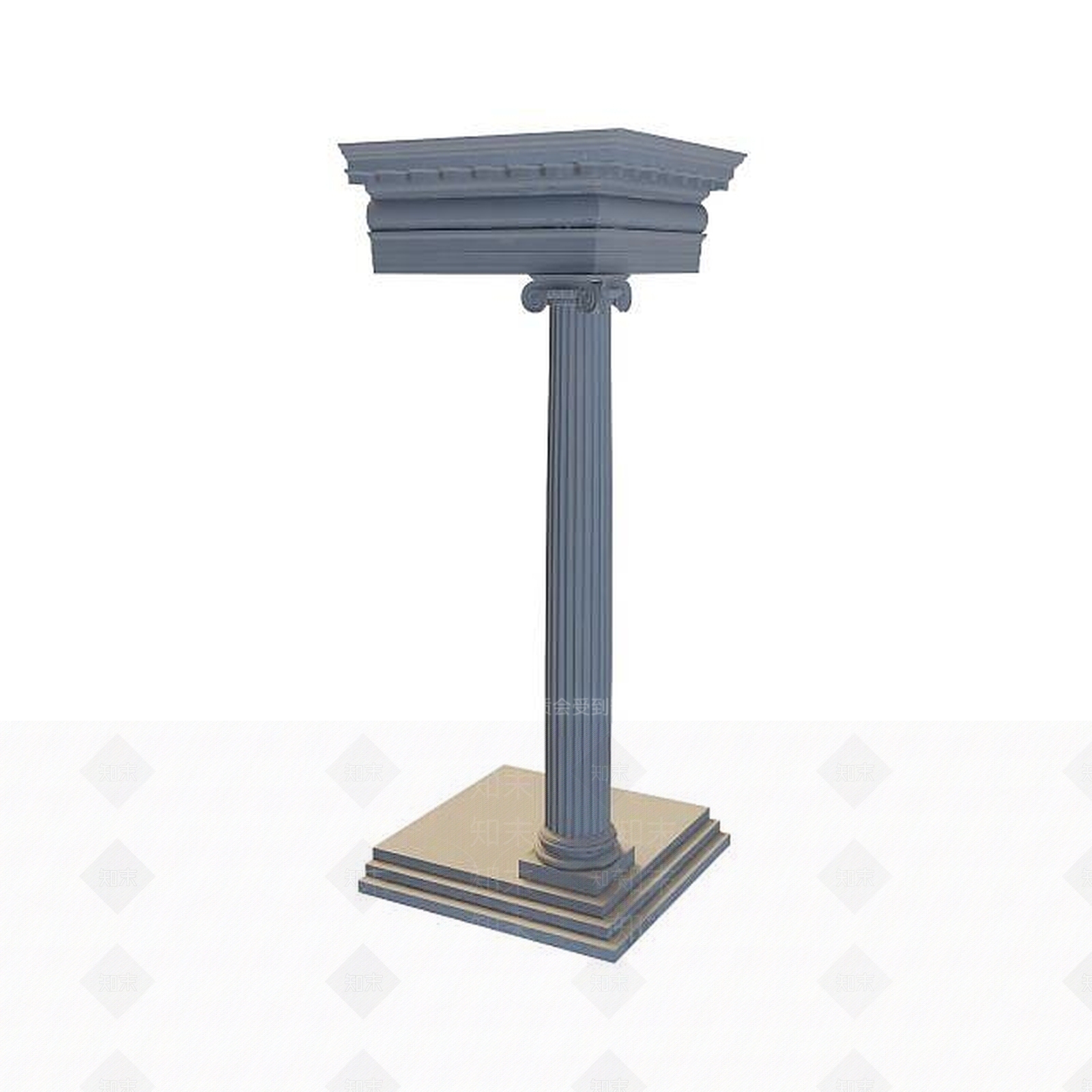 欧式古典欧式圆柱3D模型下载【ID:1195537759】