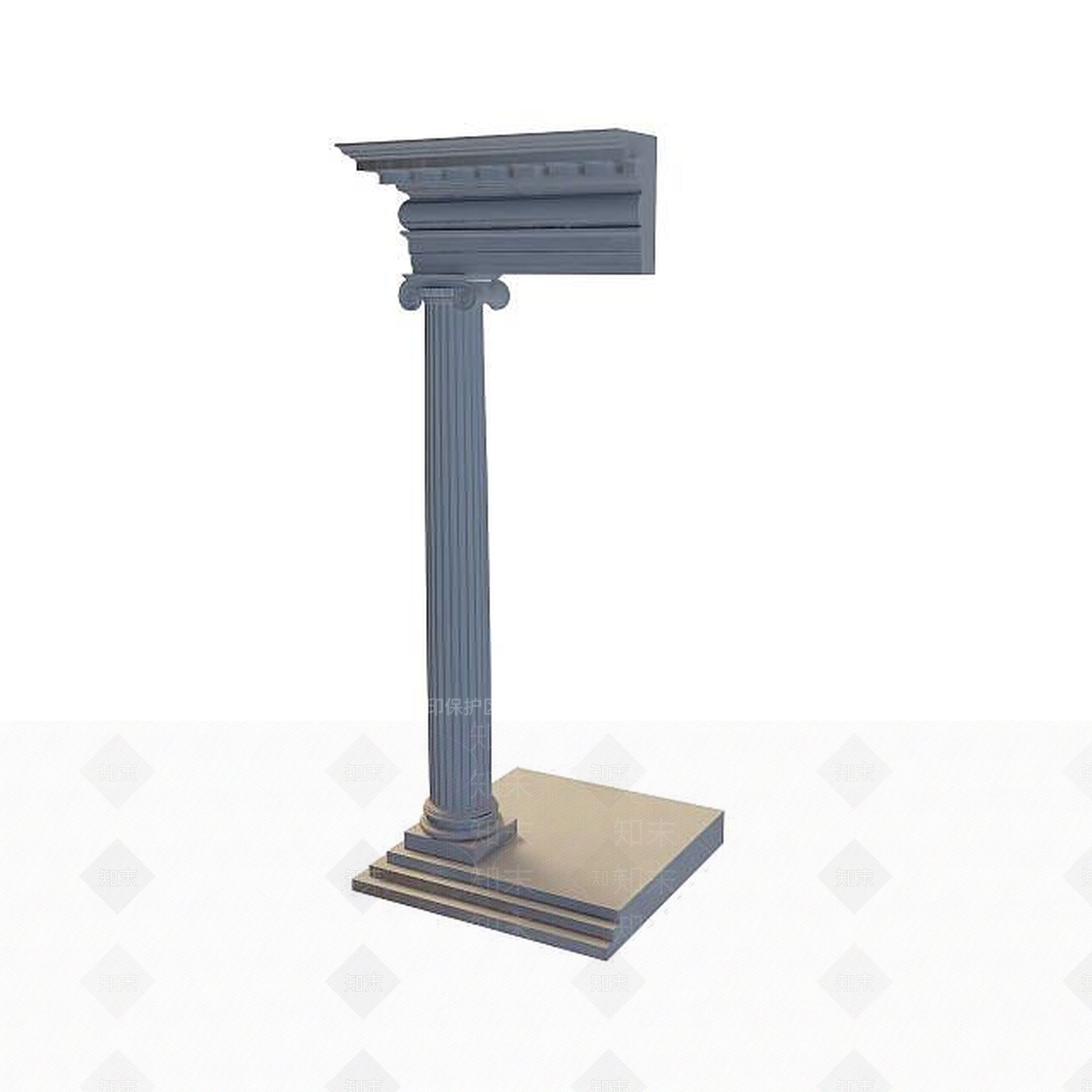 欧式古典欧式圆柱3D模型下载【ID:1195537759】