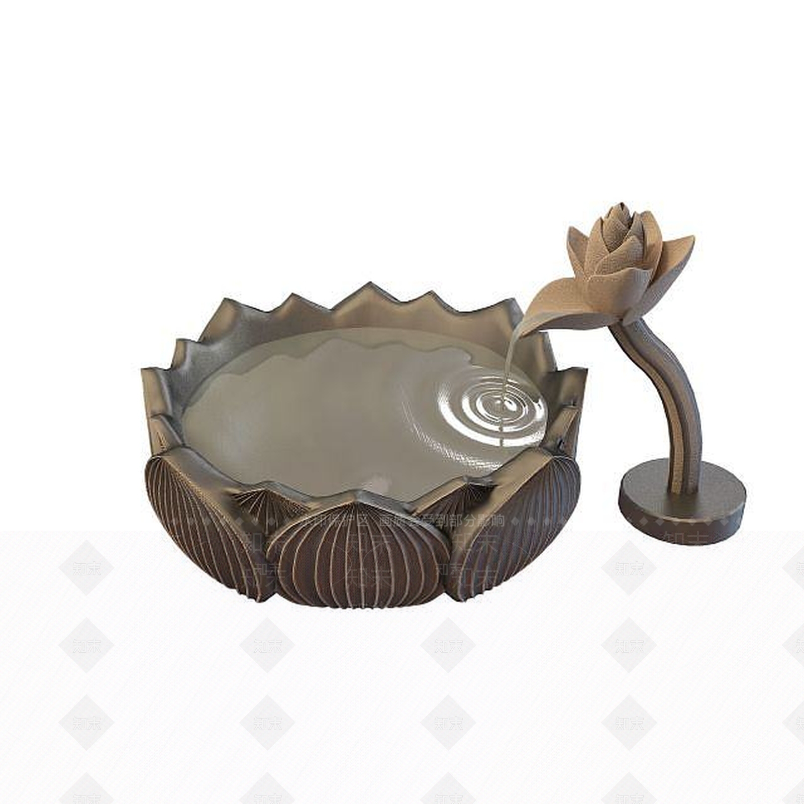现代精美莲花池3D模型下载【ID:1195542297】