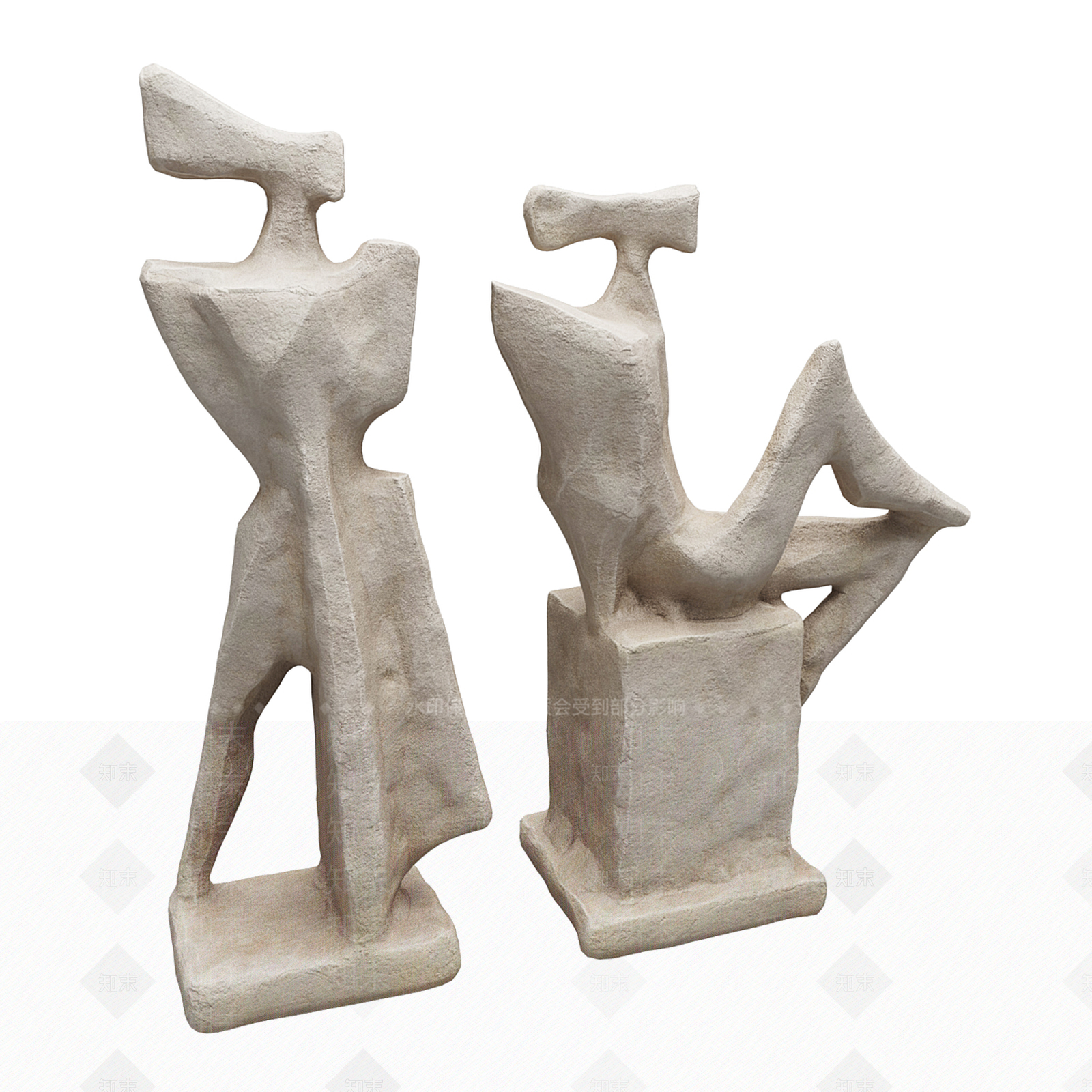 新中式现代雕塑摆件3D模型下载【ID:1195542398】