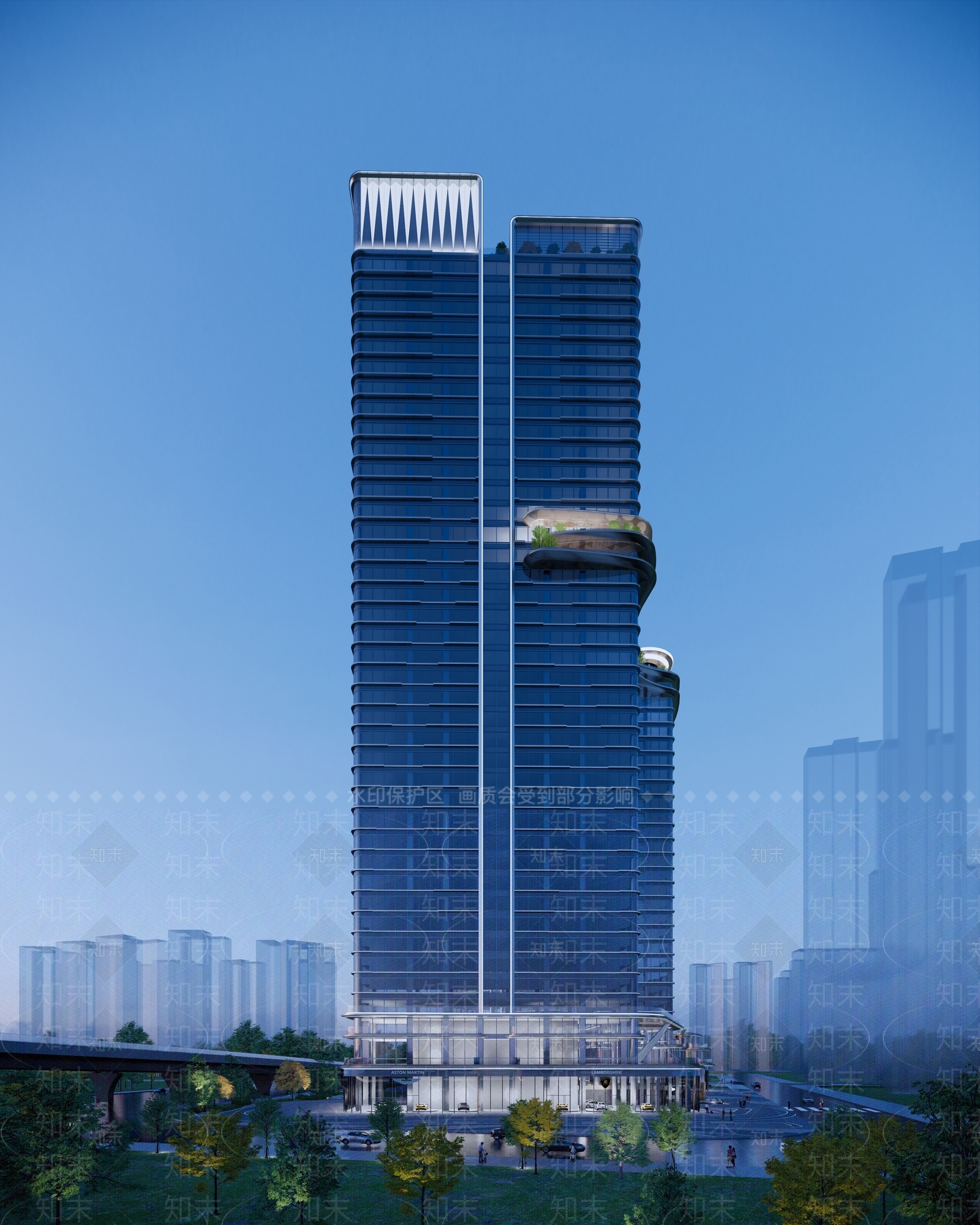 现代办公楼SU模型下载【ID:1195542755】