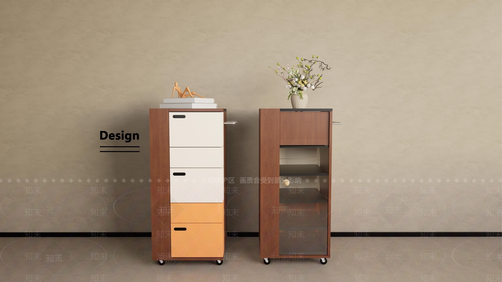 复古中古储物柜SU模型下载【ID:1195543941】