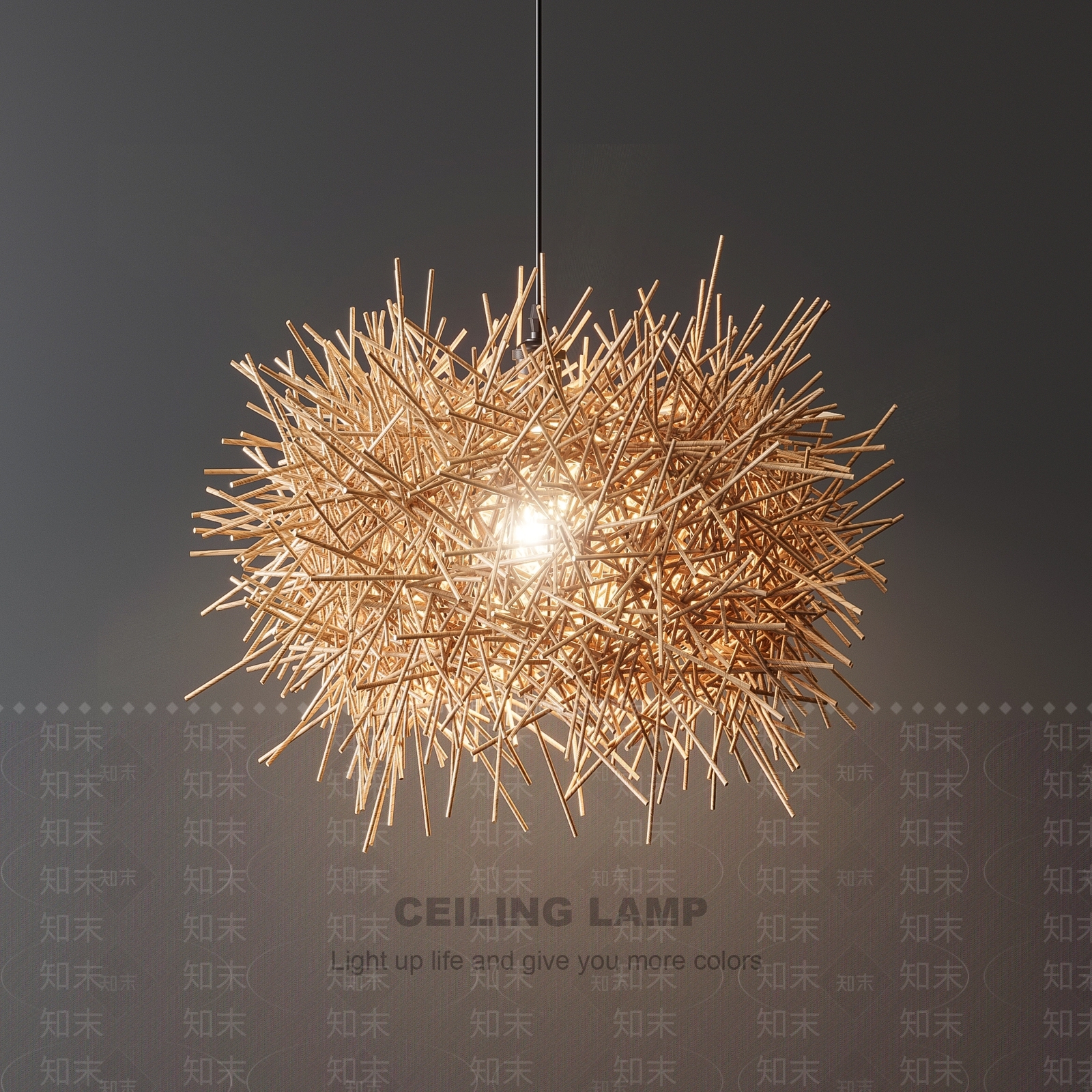 中式日式餐厅吊灯3D模型下载【ID:1195555230】