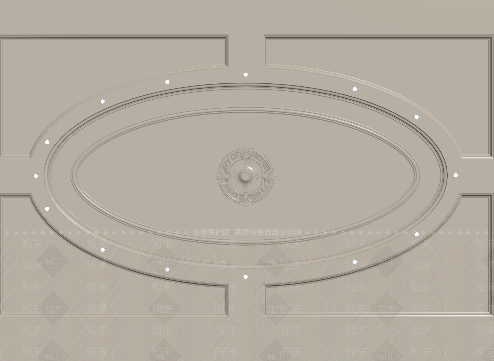 法式欧式吊顶SU模型下载【ID:1195555932】