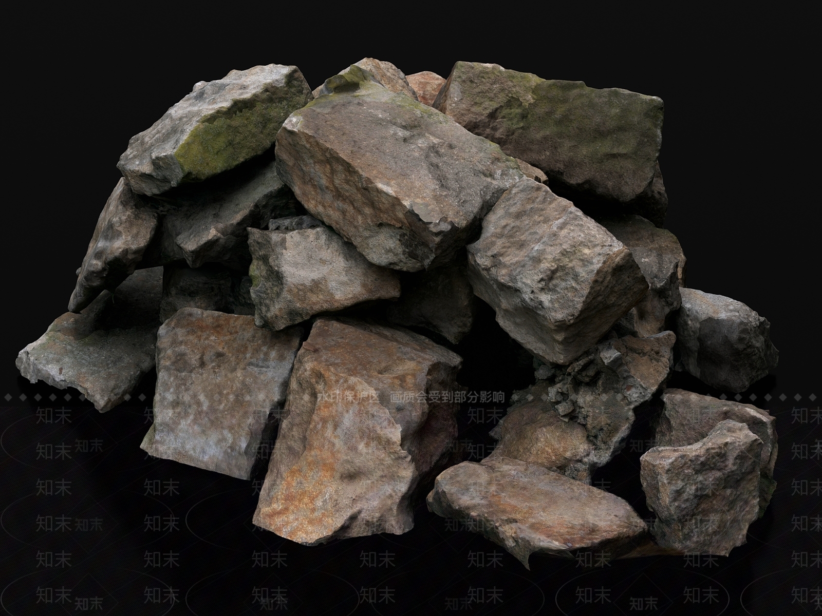 现代石头3D模型下载【ID:1195556248】
