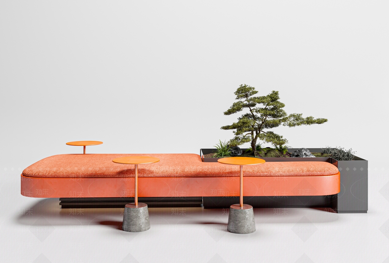 现代卡座沙发3D模型下载【ID:1195556542】