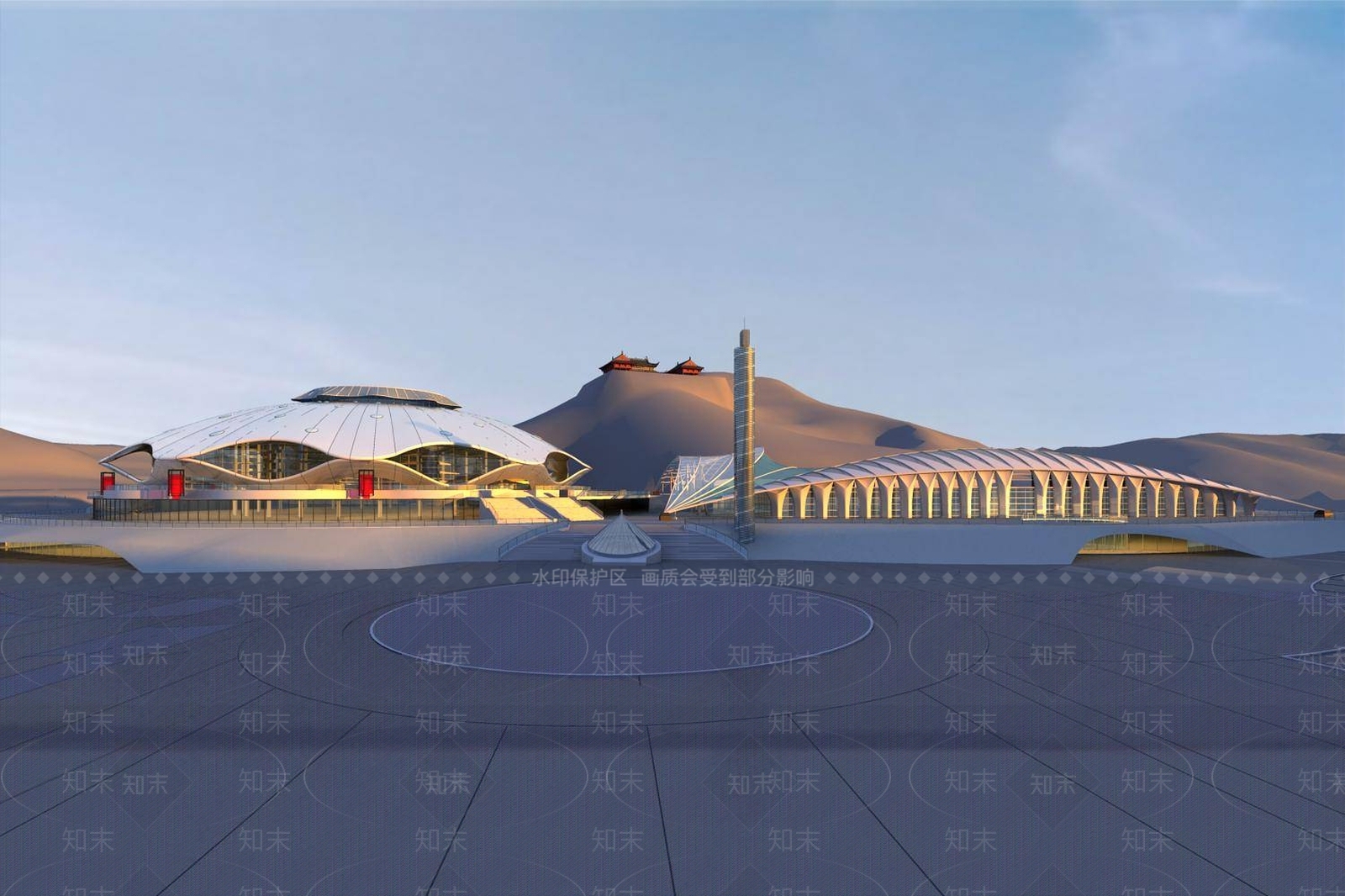 现代图书馆外观3D模型下载【ID:1195557930】
