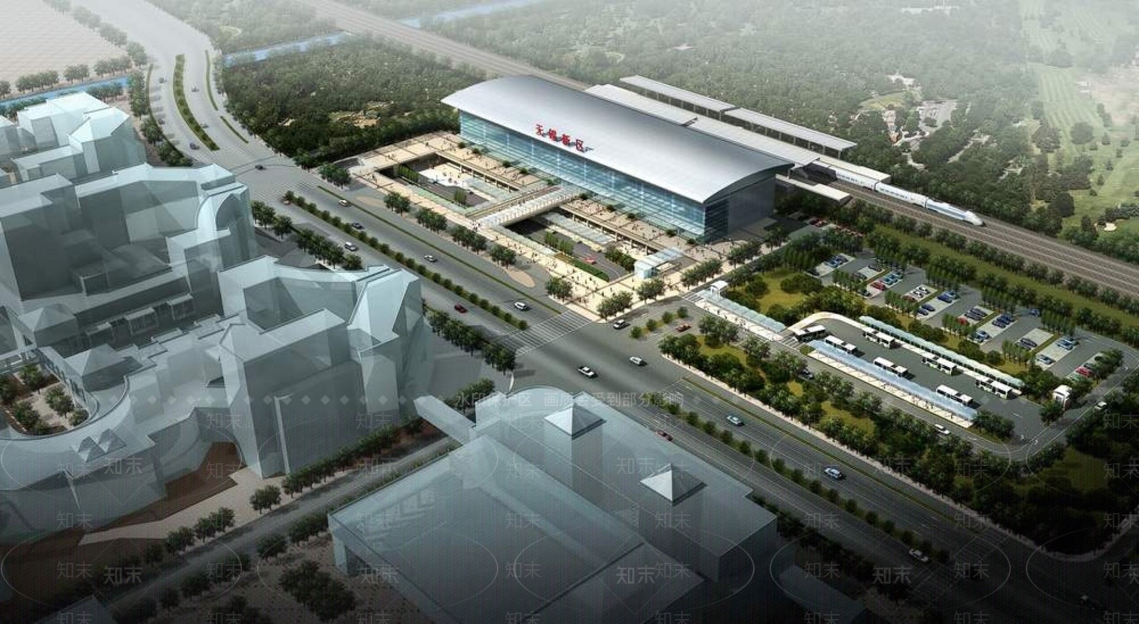 现代车站外观3D模型下载【ID:1195558023】