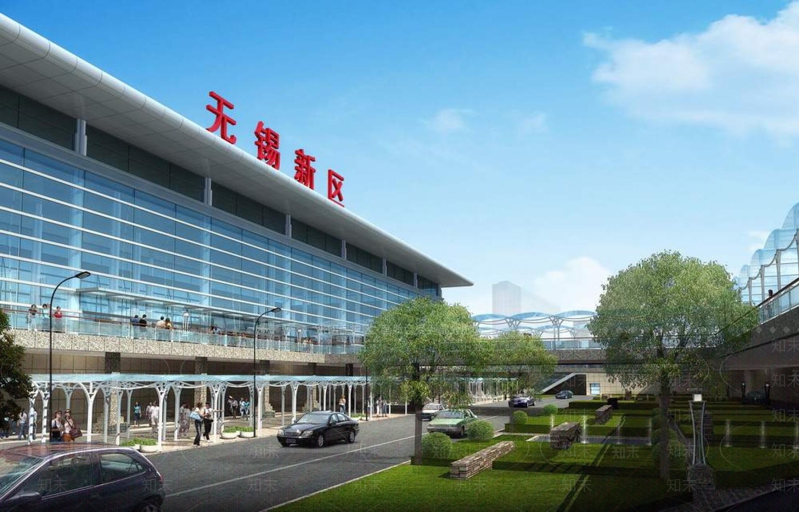 现代车站外观3D模型下载【ID:1195558023】