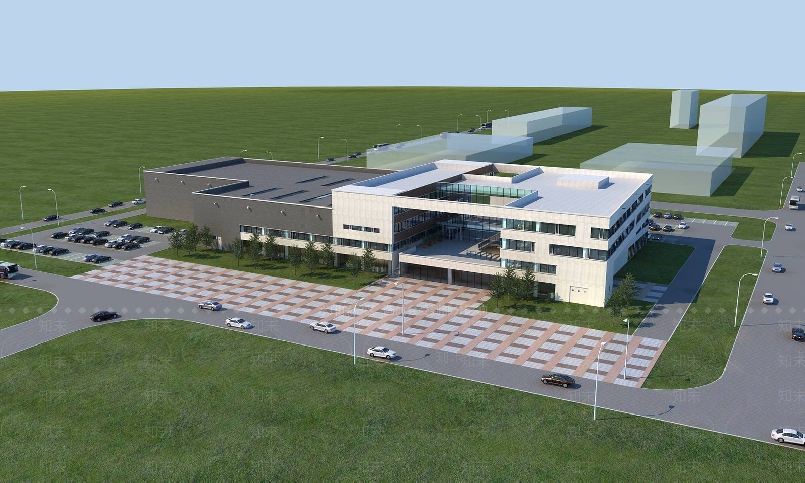现代厂房3D模型下载【ID:1195558331】