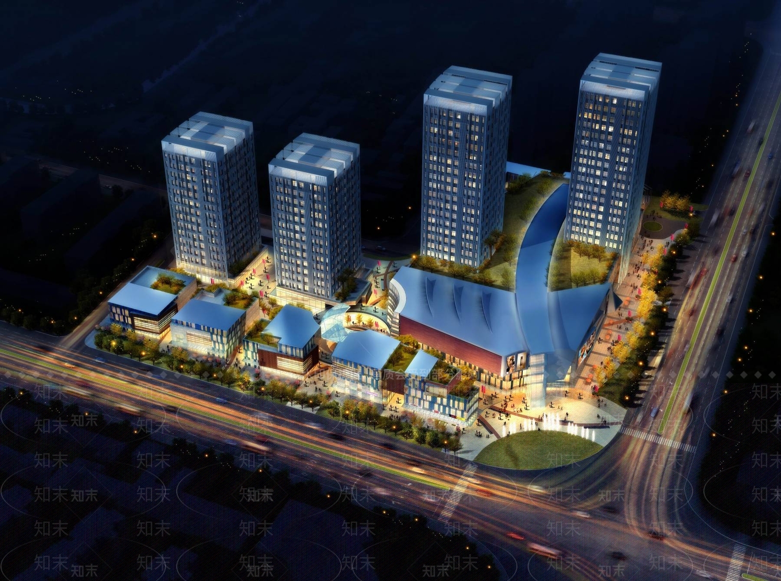 现代商场外观3D模型下载【ID:1195558503】