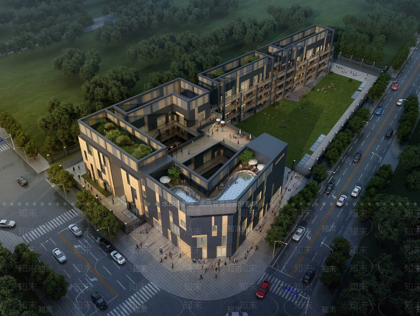 现代学校外观3D模型下载【ID:1195558605】