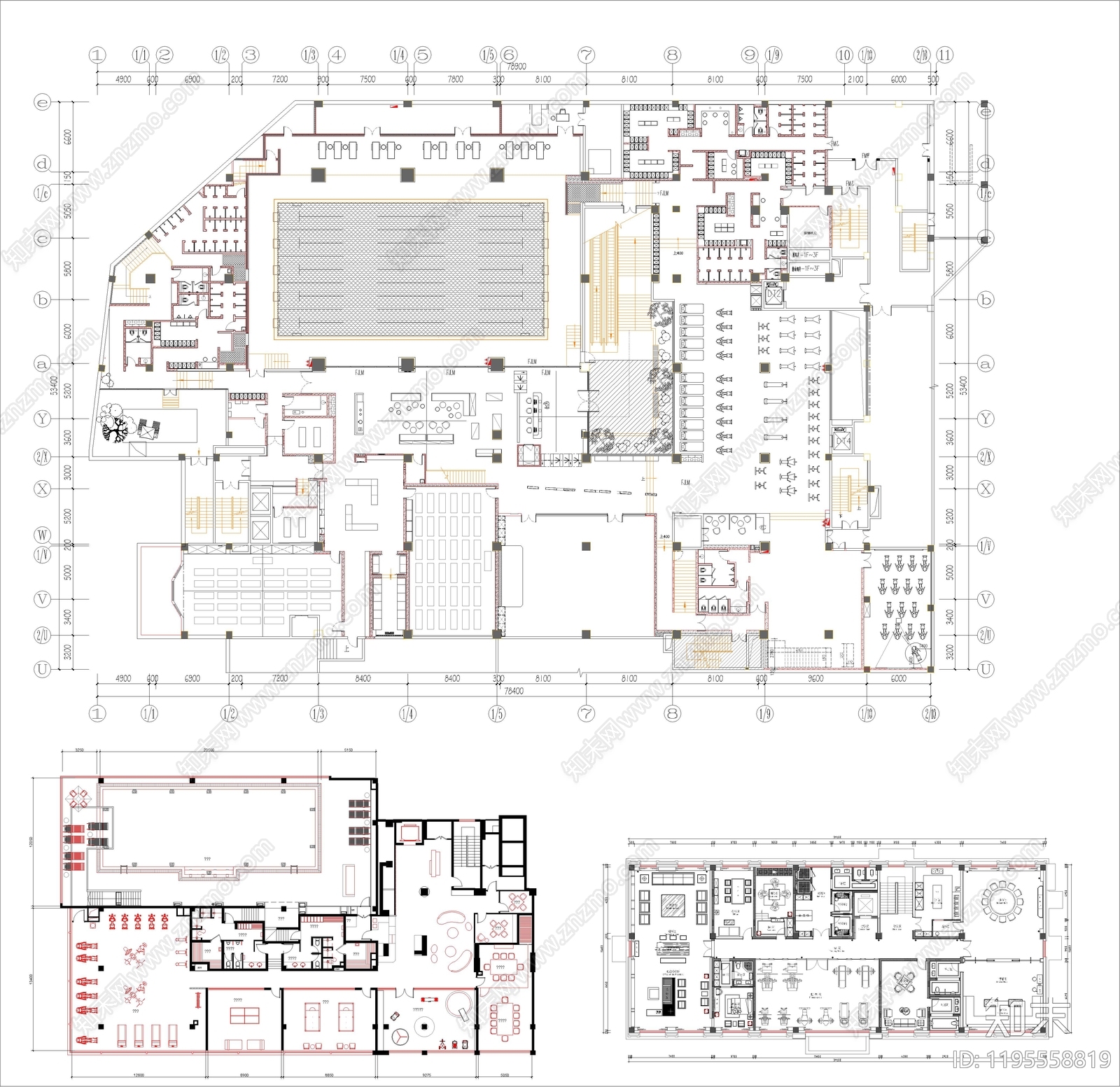 现代会所cad施工图下载【ID:1195558819】