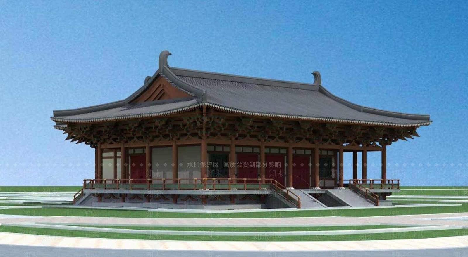 中式古建3D模型下载【ID:1195559881】