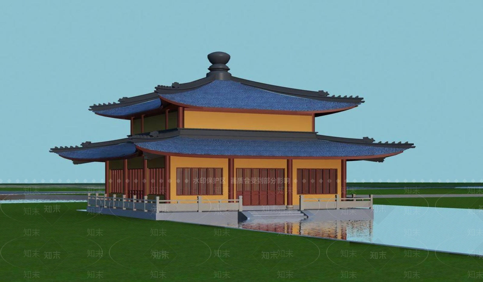 中式古建3D模型下载【ID:1195560479】