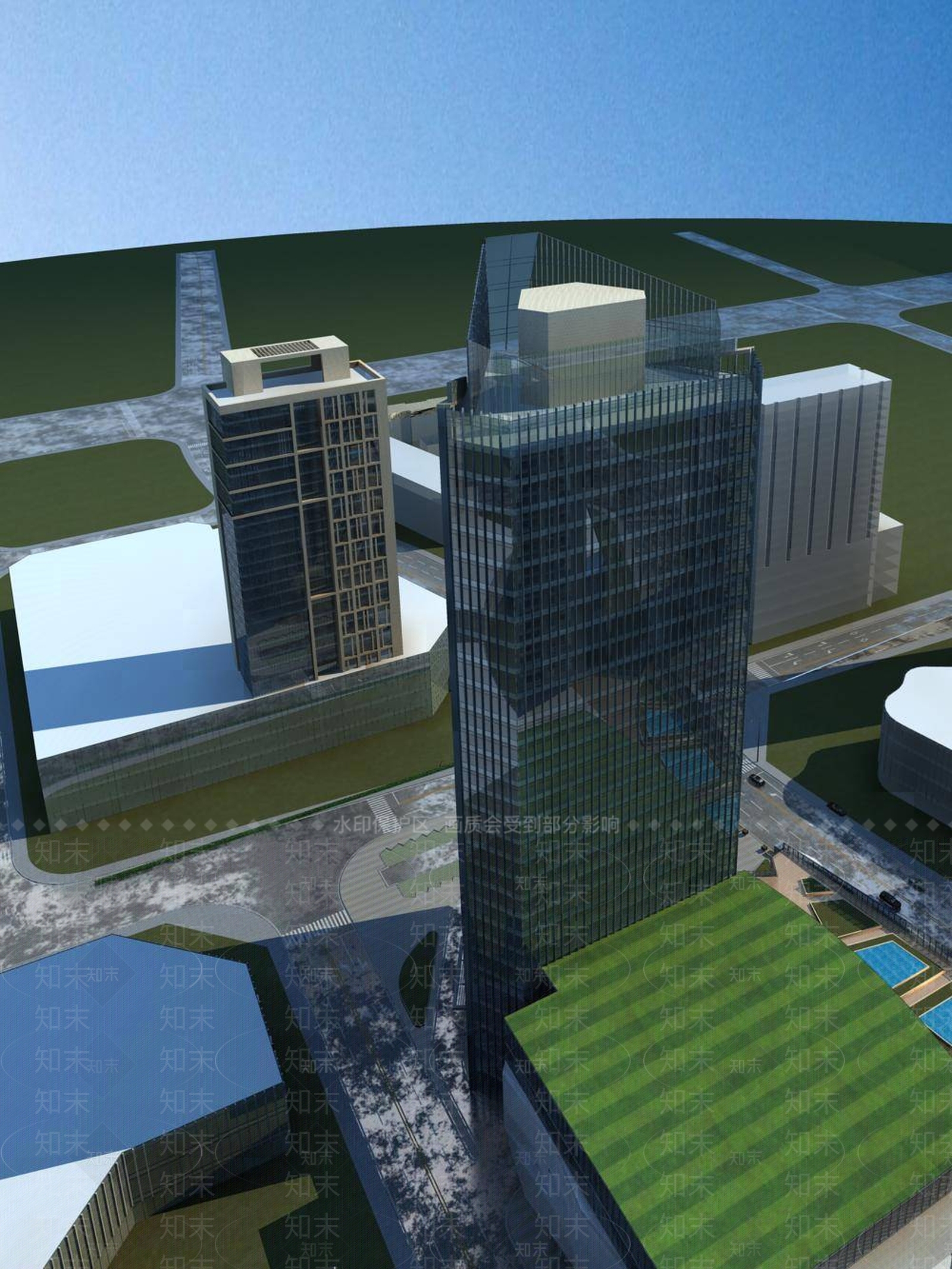 现代办公楼3D模型下载【ID:1195560865】