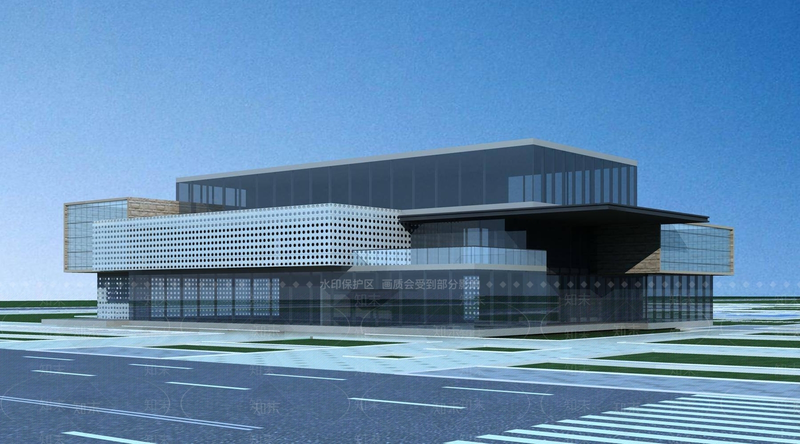 现代酒店外观3D模型下载【ID:1195569509】