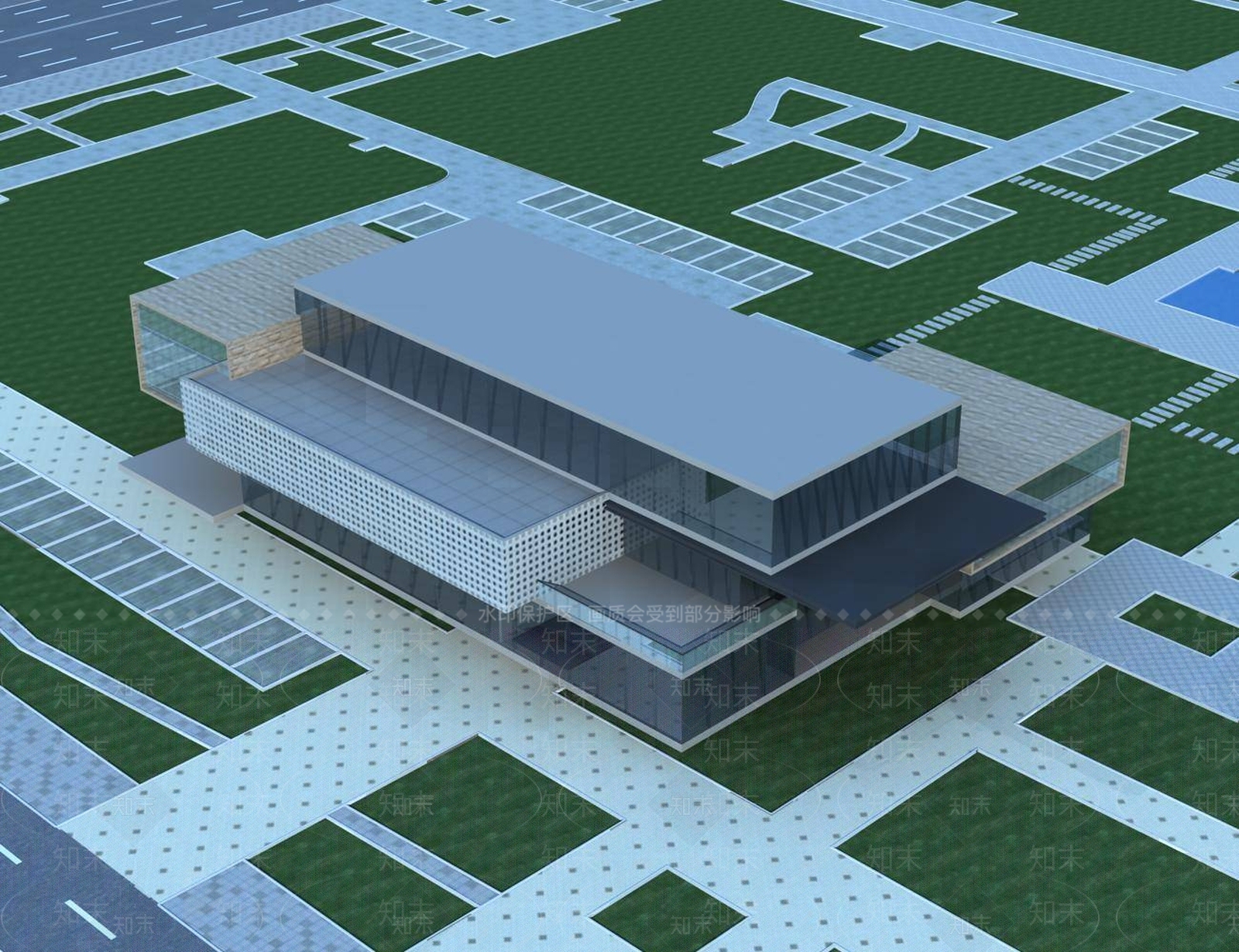 现代酒店外观3D模型下载【ID:1195569509】