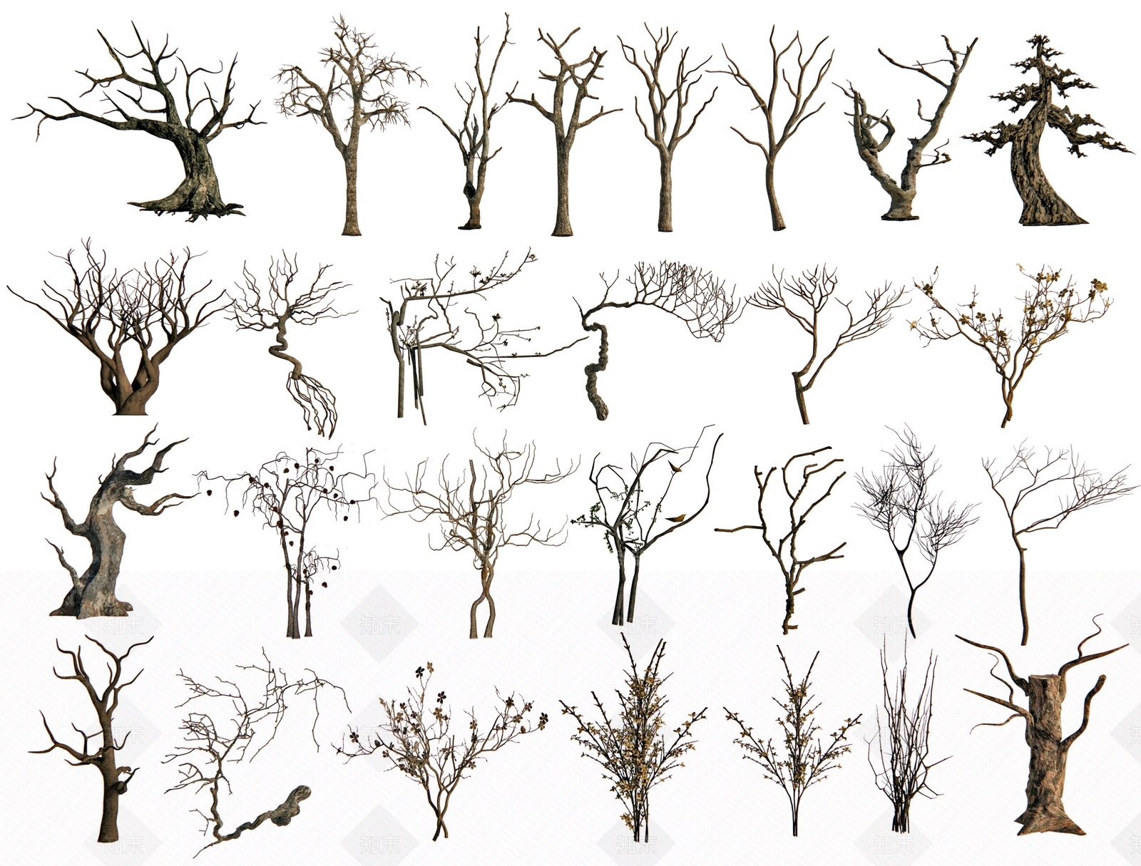 现代枯树干SU模型下载【ID:1195572626】