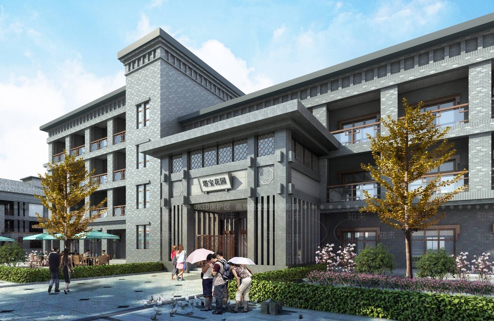 中式办公楼3D模型下载【ID:1195572290】