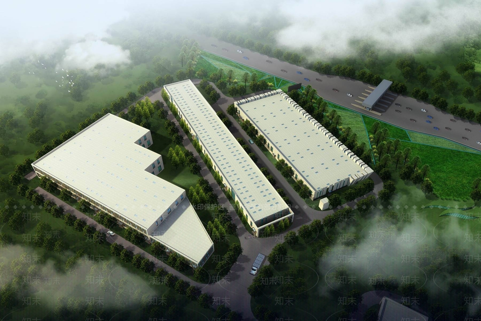 现代厂房3D模型下载【ID:1195573116】