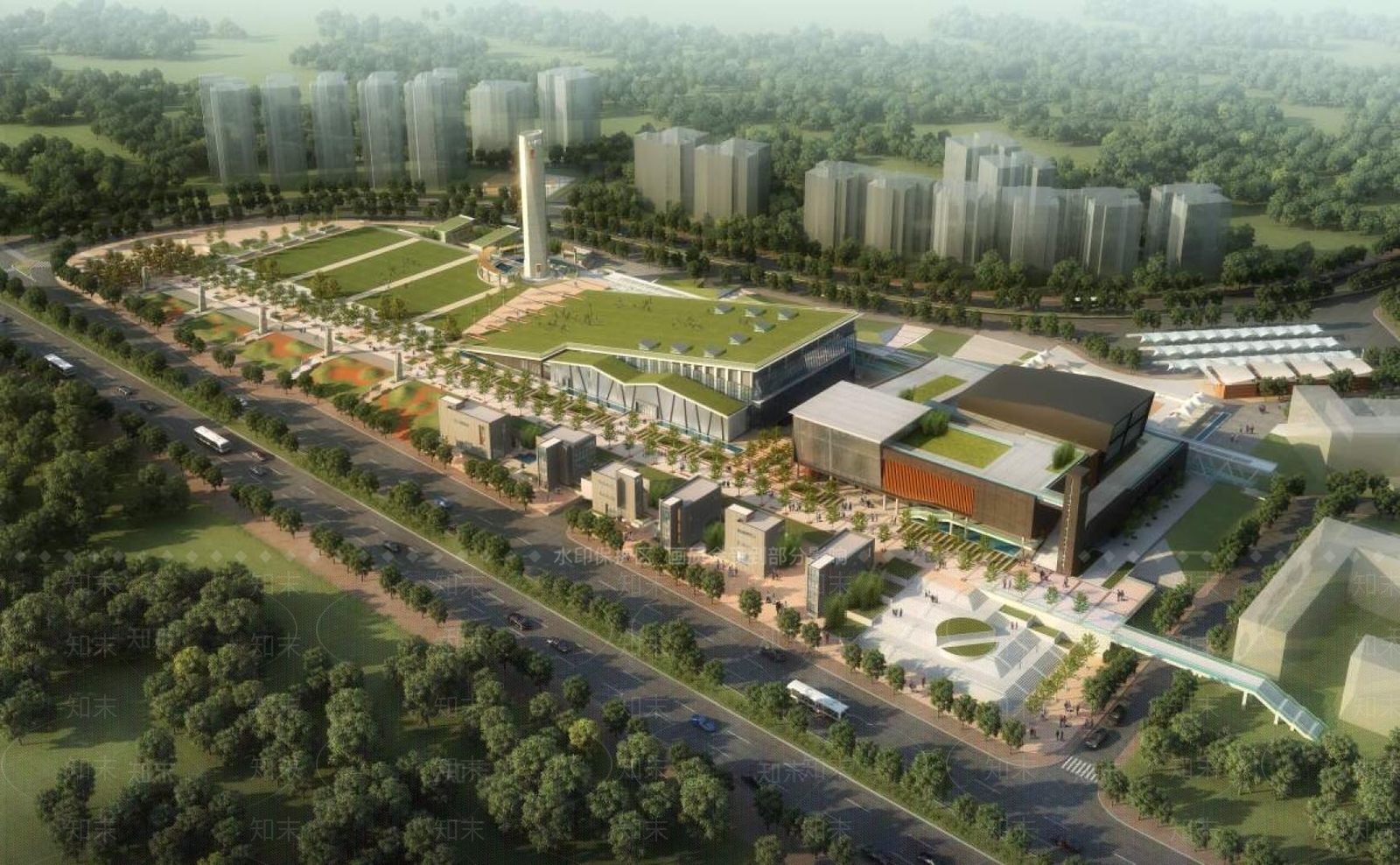 现代图书馆外观3D模型下载【ID:1195573995】