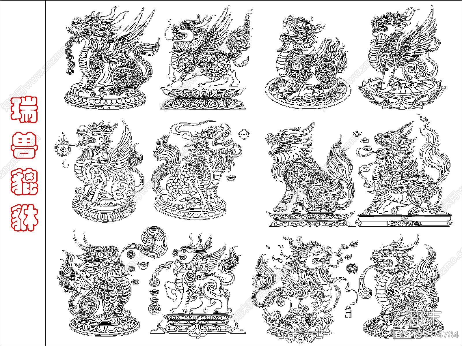 中式动物施工图下载【ID:1195574784】