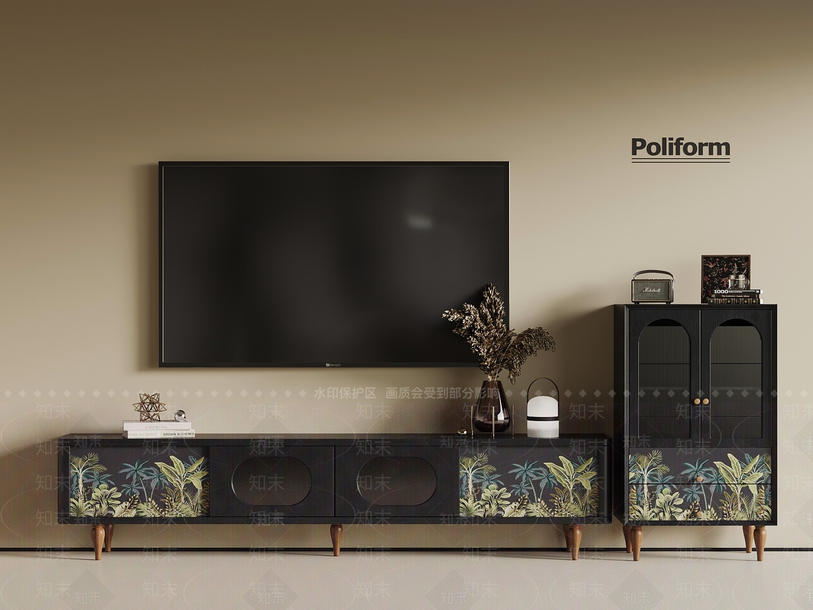 法式复古电视柜SU模型下载【ID:1195575850】