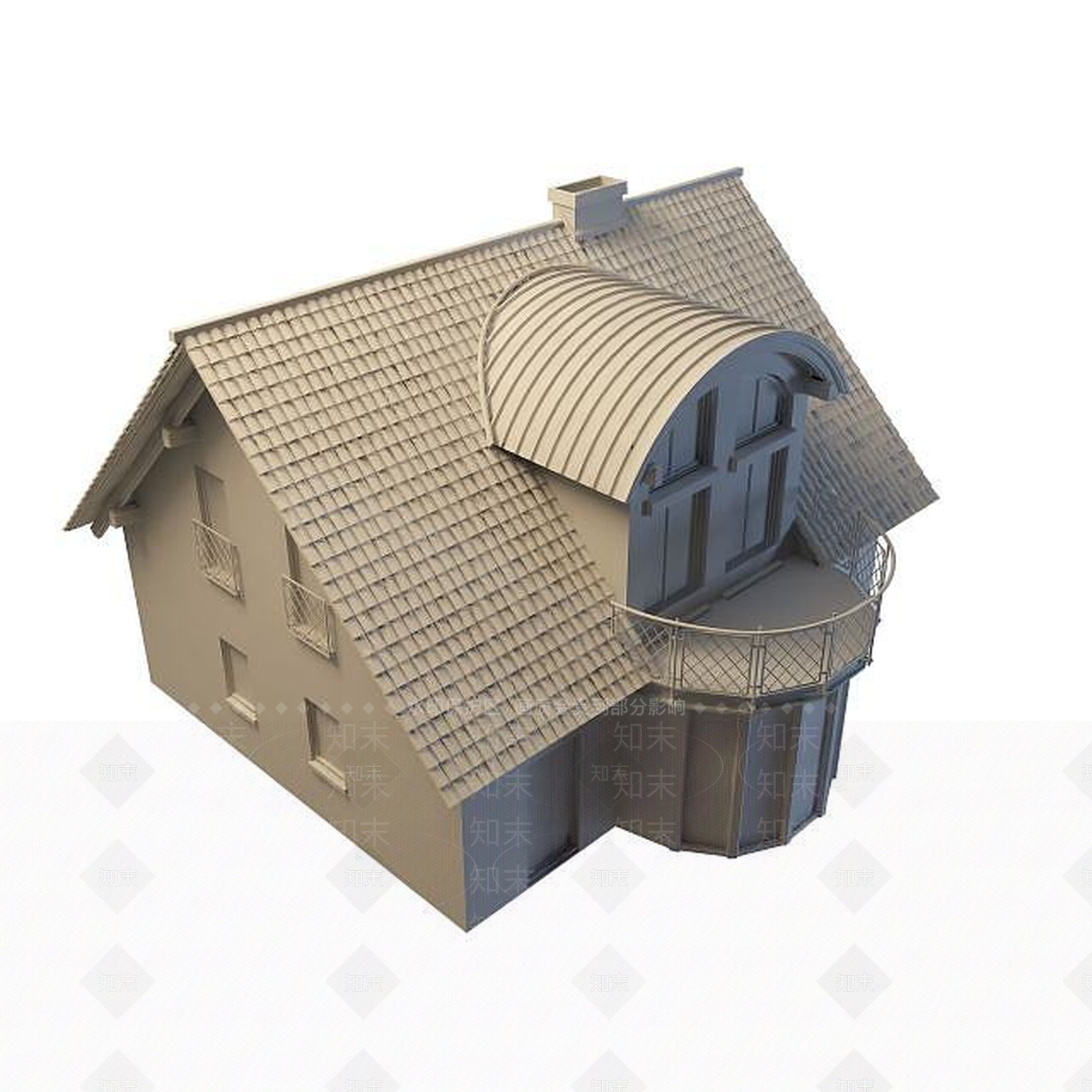 现代居民楼3D模型下载【ID:1195577195】
