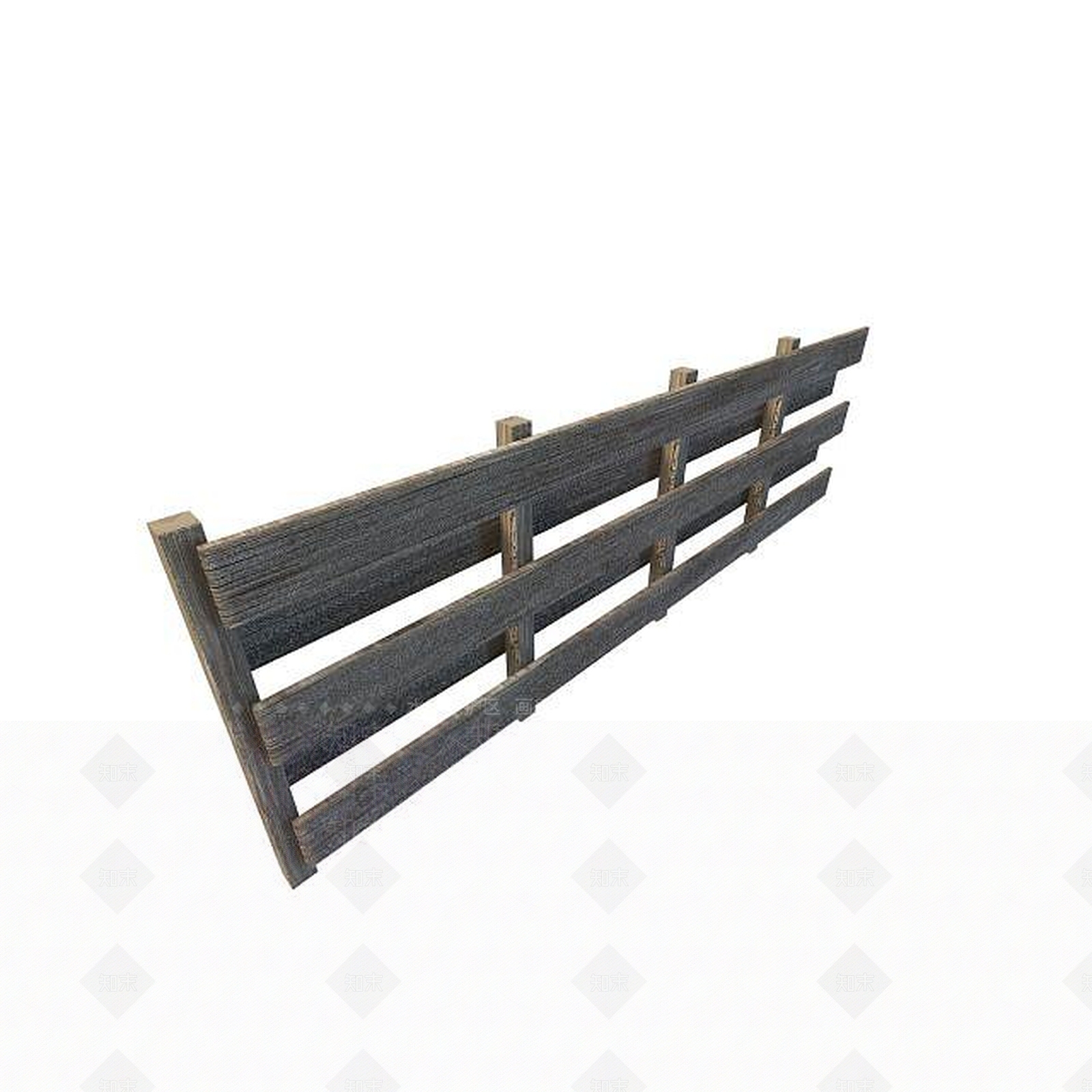 现代木质栅栏3D模型下载【ID:1195577296】