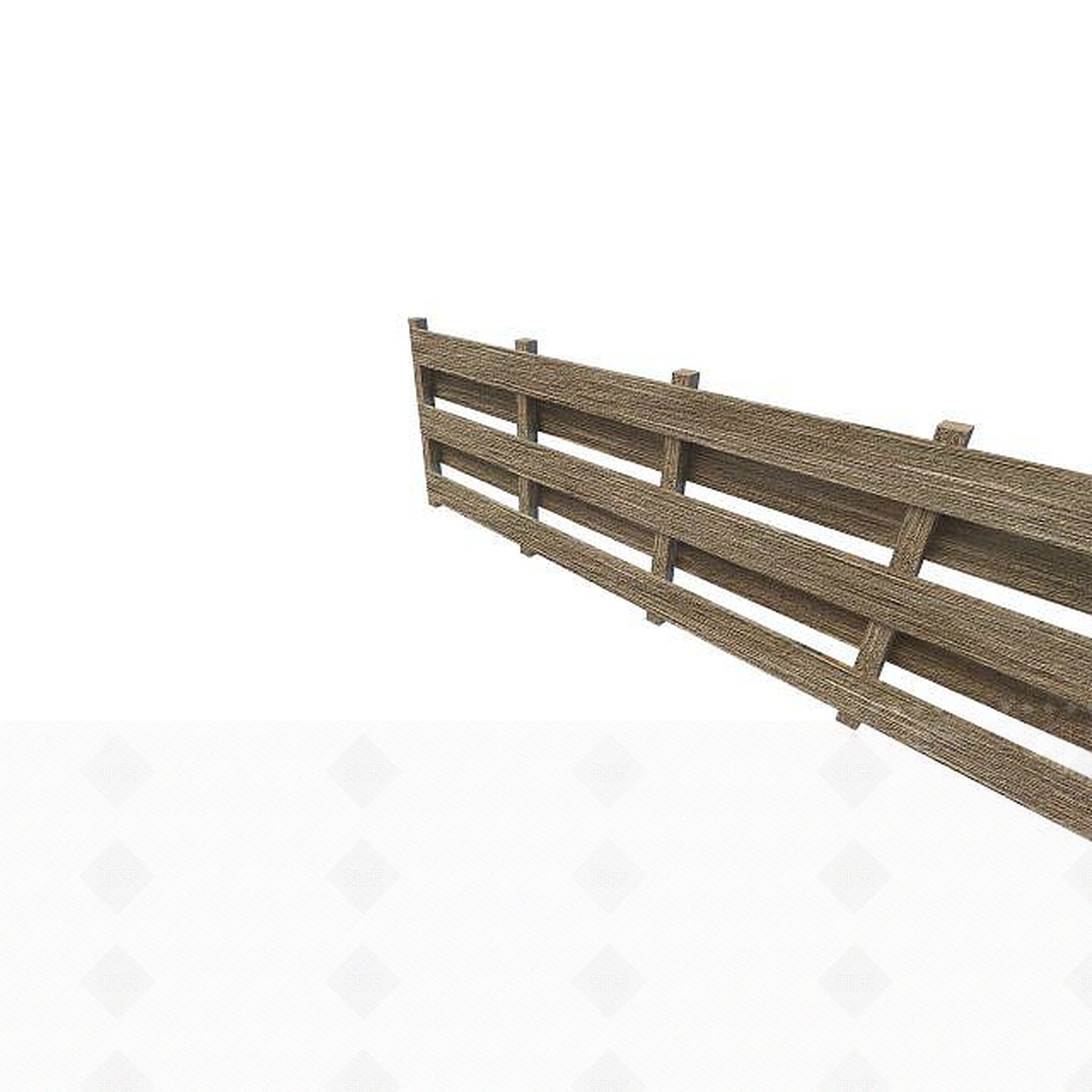 现代木质栅栏3D模型下载【ID:1195577296】