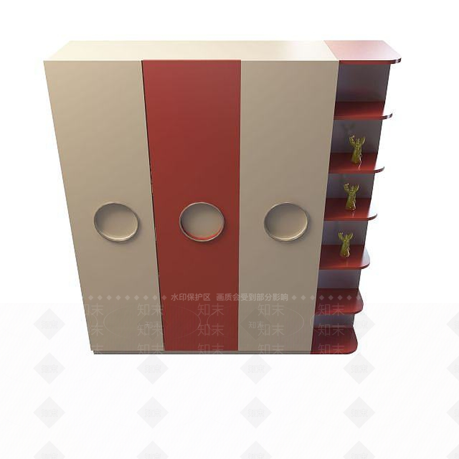 现代简约衣柜3D模型下载【ID:1195578054】
