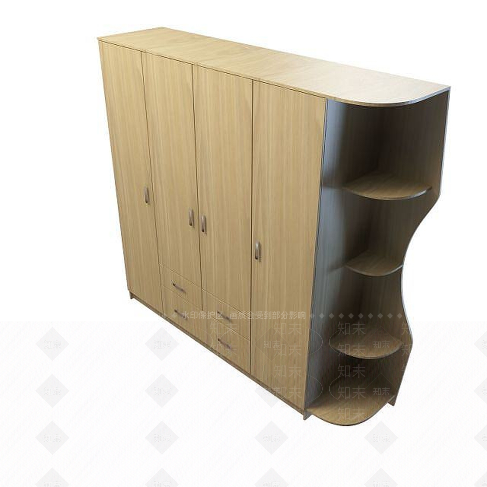 现代简约衣柜3D模型下载【ID:1195578167】