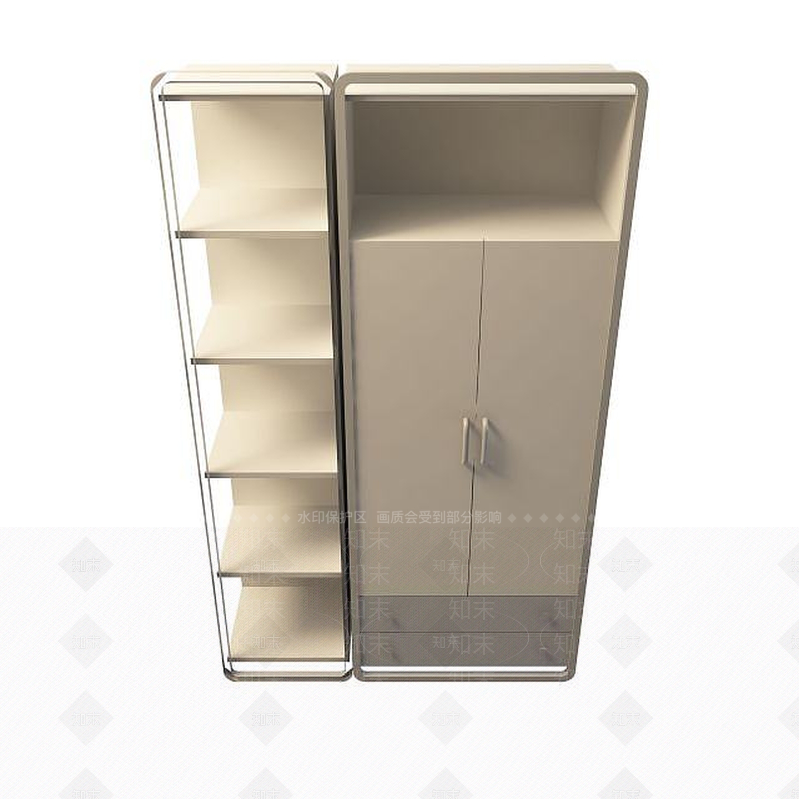 现代客厅边柜3D模型下载【ID:1195578697】