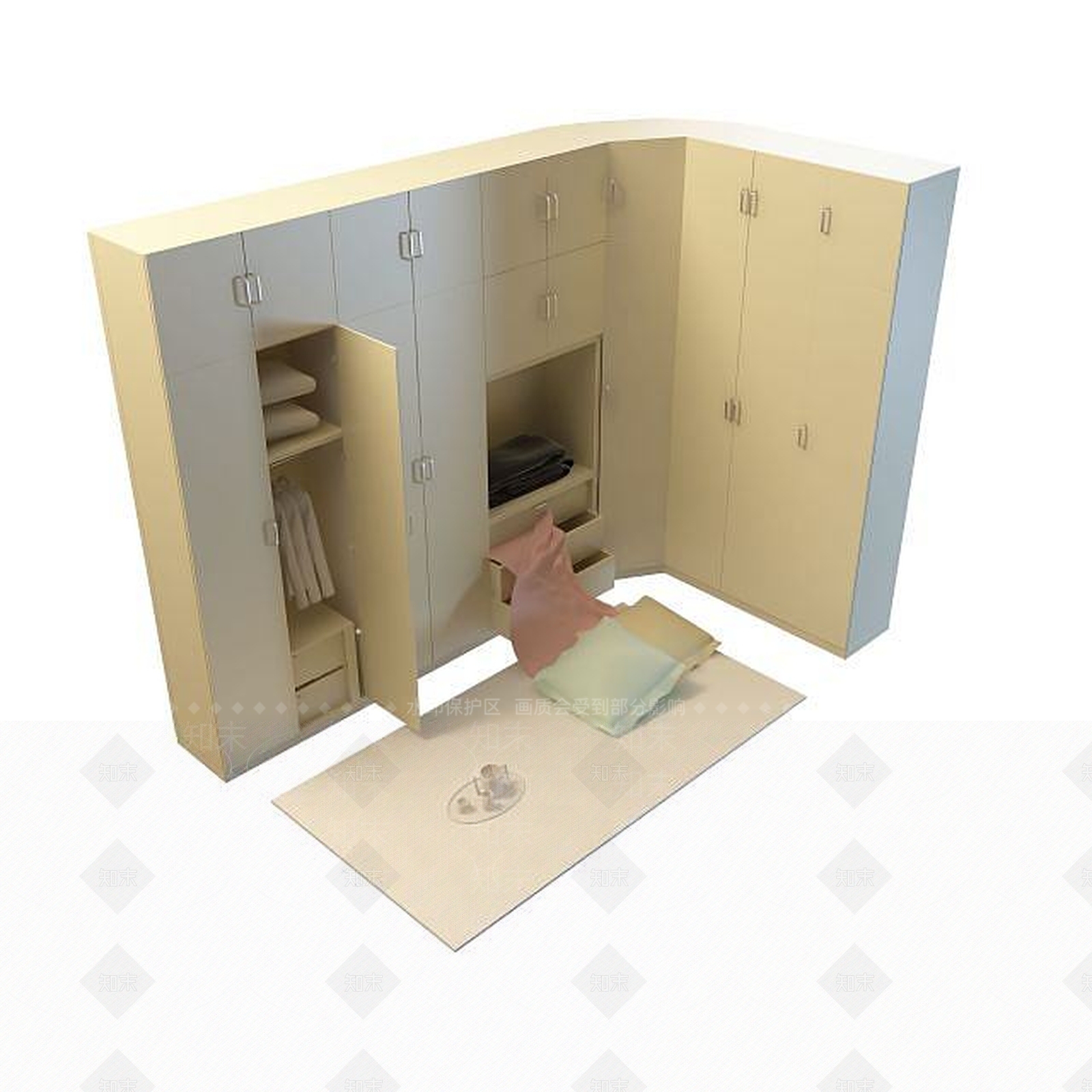 现代衣柜3D模型下载【ID:1195578764】