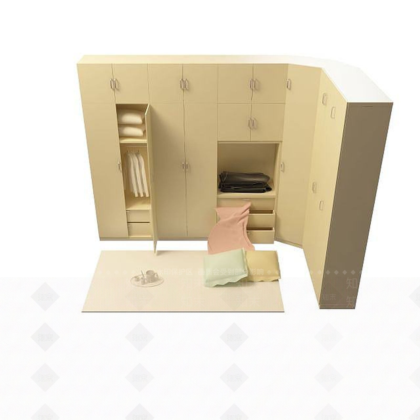 现代衣柜3D模型下载【ID:1195578764】