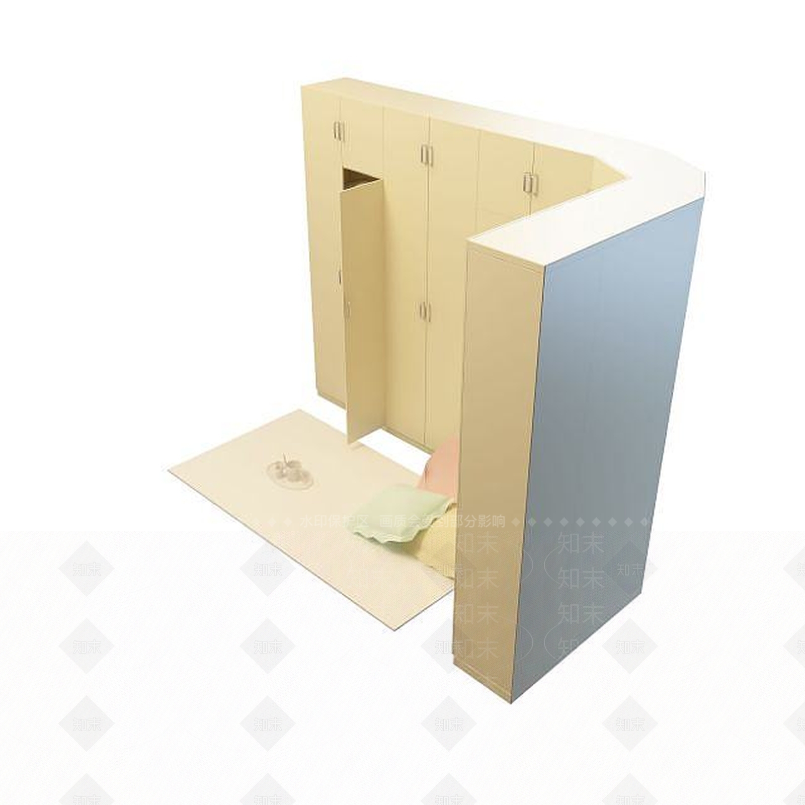 现代衣柜3D模型下载【ID:1195578764】