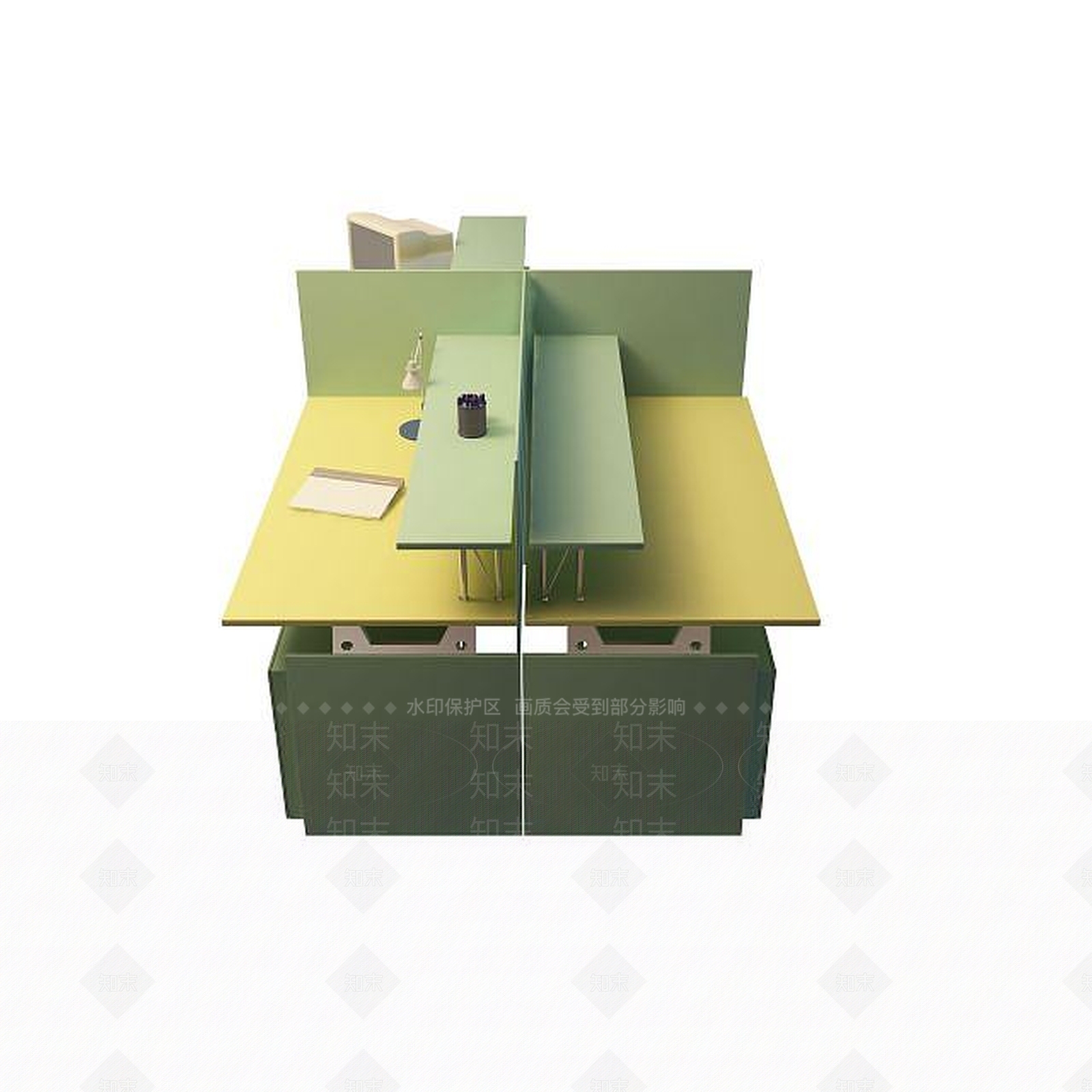 现代办公室办公桌3D模型下载【ID:1195580641】