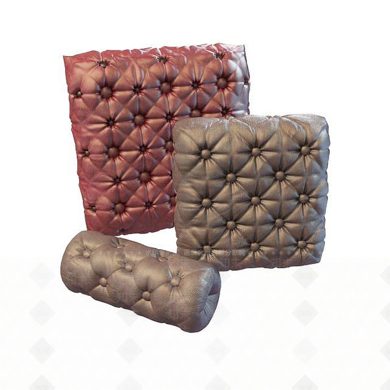 现代扣式抱枕3D模型下载【ID:1195582100】
