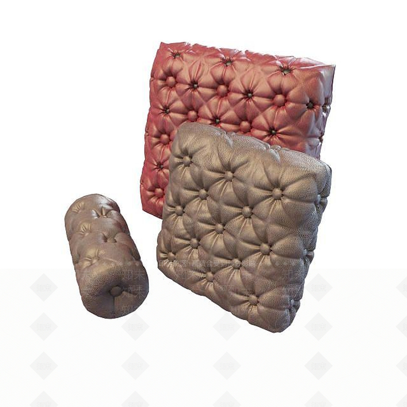 现代扣式抱枕3D模型下载【ID:1195582100】