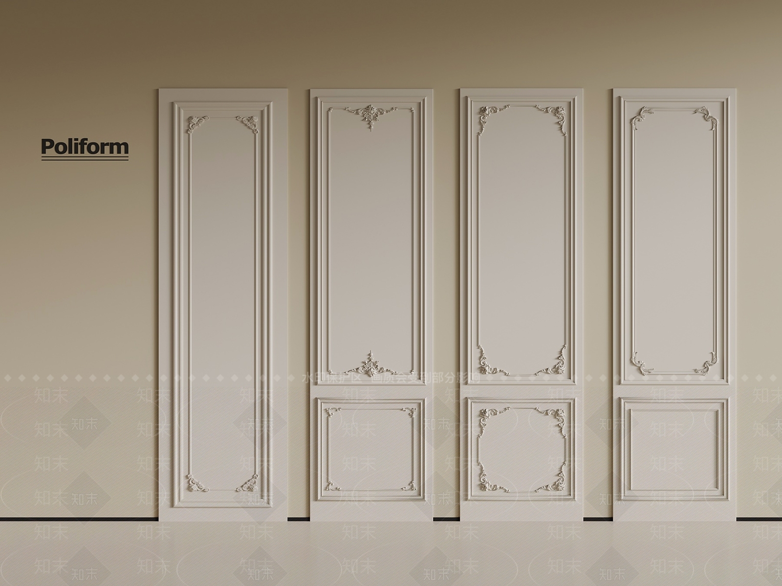 法式护墙板SU模型下载【ID:1195582498】