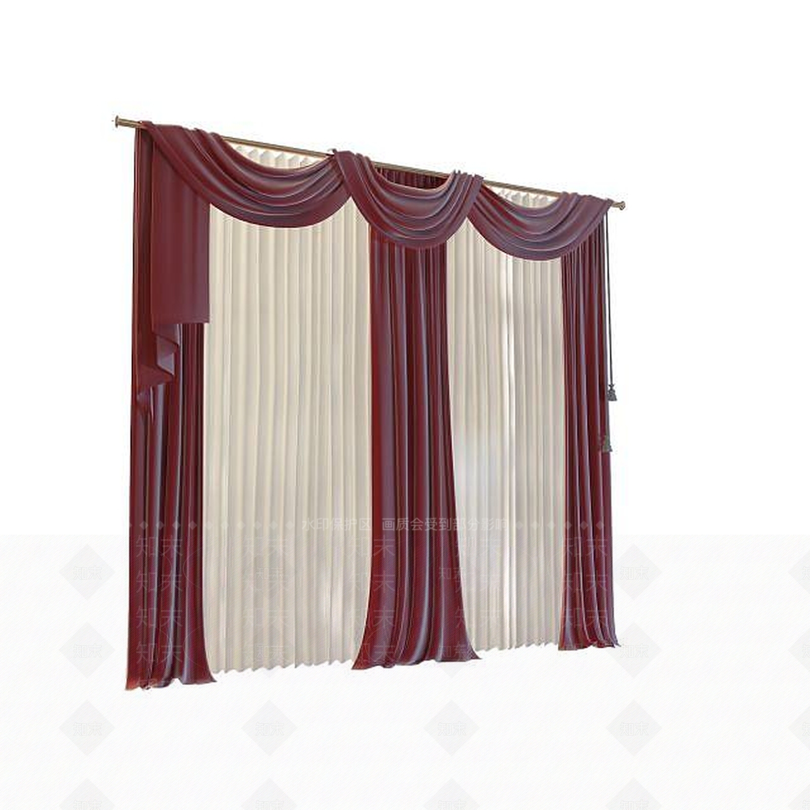现代客厅窗帘3D模型下载【ID:1195582819】