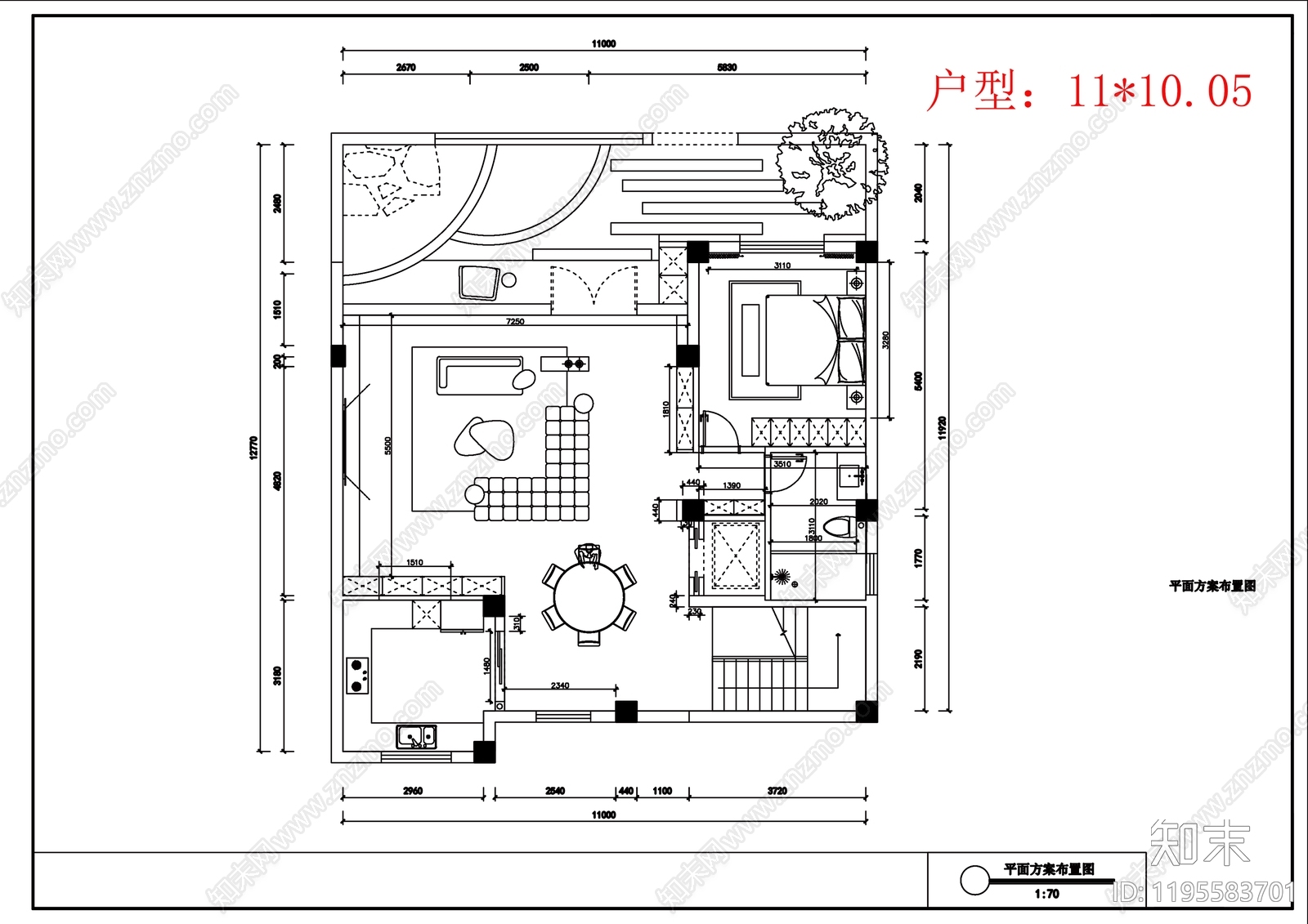 现代别墅建筑施工图下载【ID:1195583701】