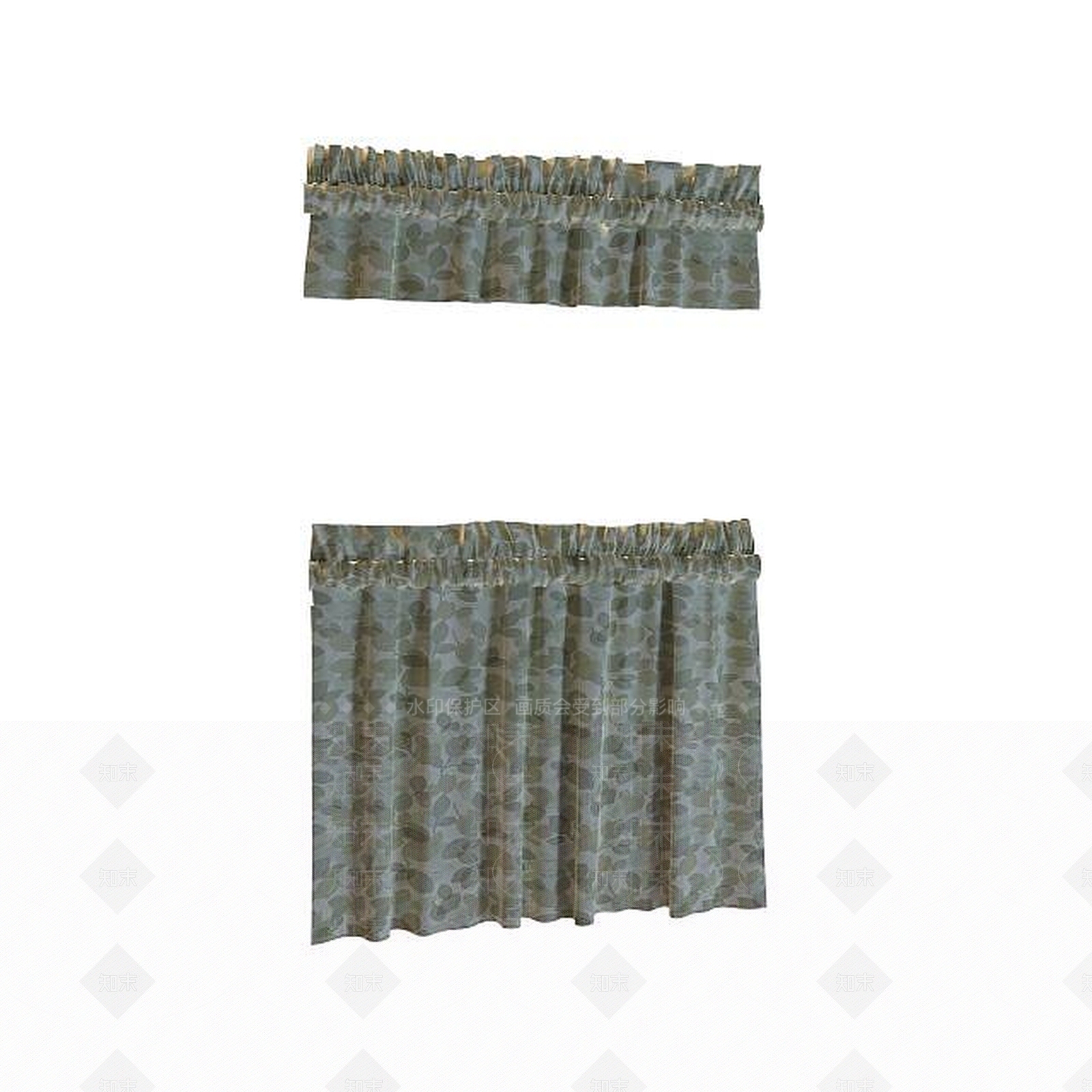 现代布艺窗帘3D模型下载【ID:1195584882】