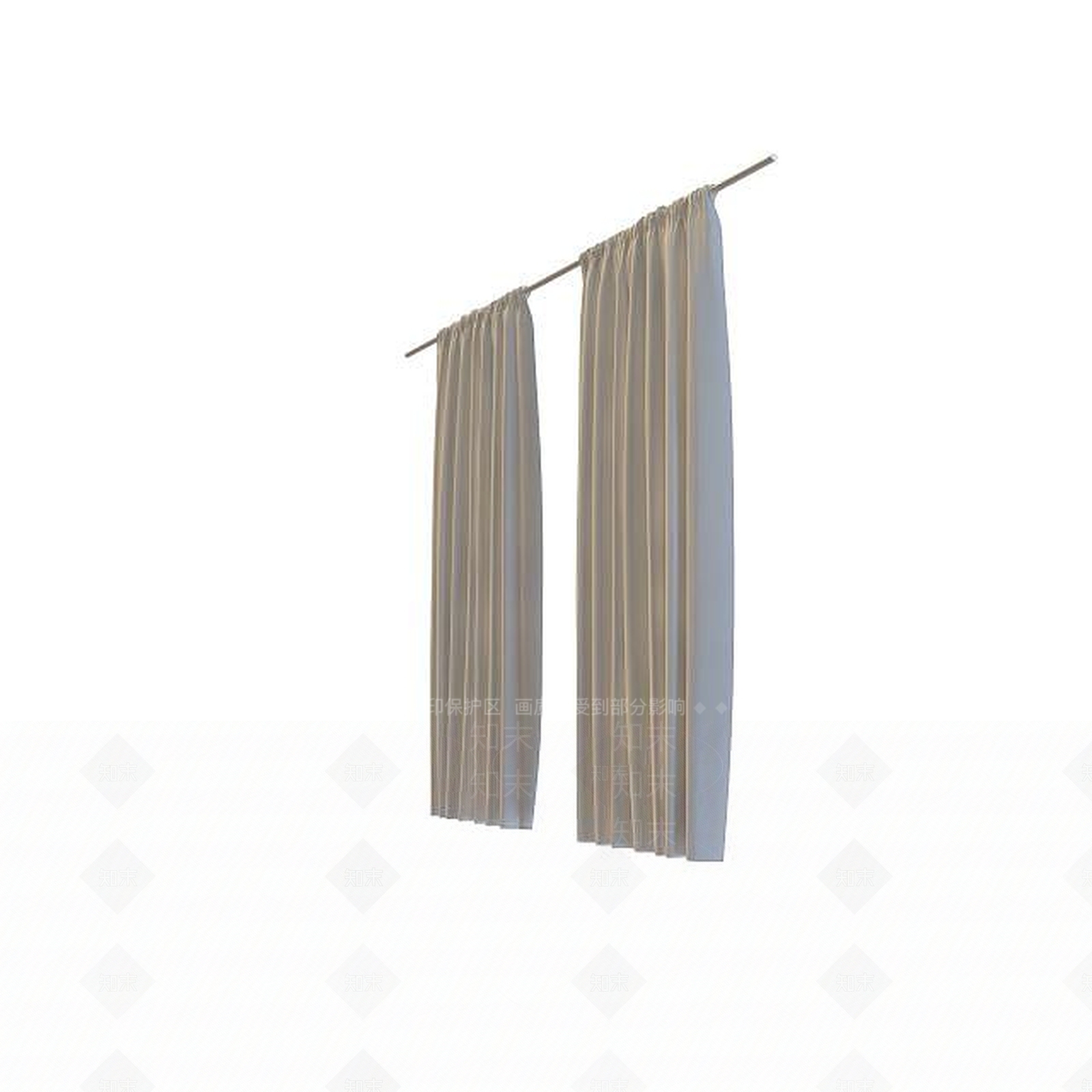 现代简约窗帘3D模型下载【ID:1195584865】