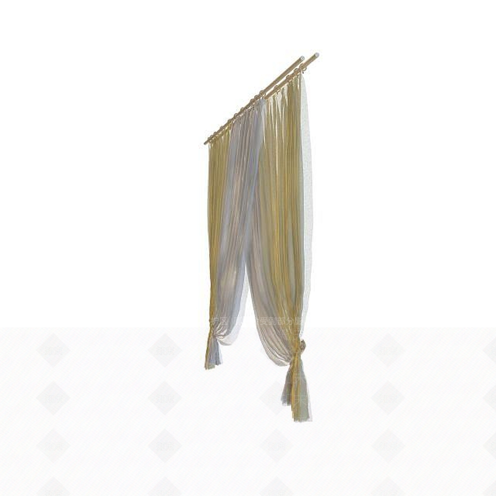 现代简约窗帘3D模型下载【ID:1195584908】