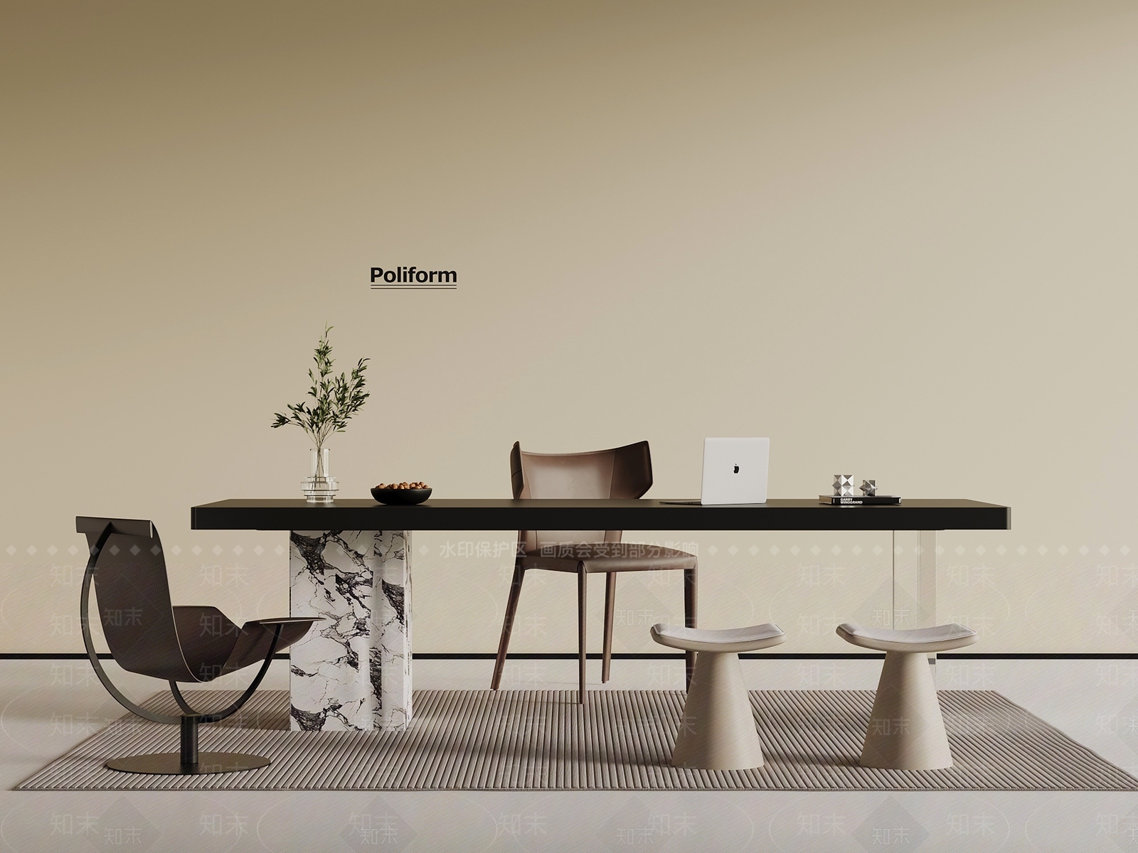 意式书桌3D模型下载【ID:1195585248】